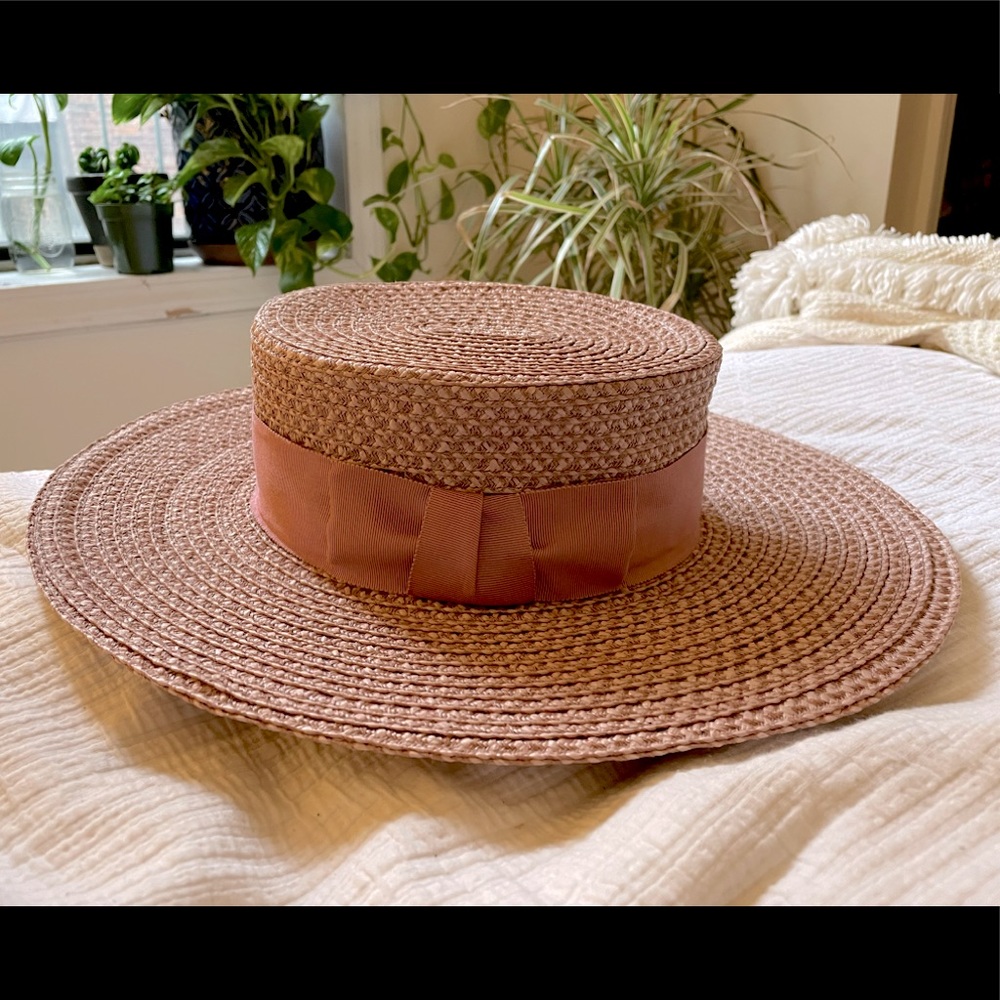 Eric Javits Pink Gondolier Boater Hat NWT